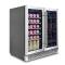 Wholesale Double French SS Door Beverage Cooler Wine Fridge ZS-B176 with Wire Rack Use Under Kitchen Countertops