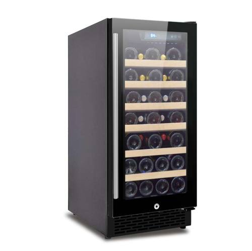 Wholesale 33 Bottles Single Zone Thin Wine Fridge Undercounter ZS-A88 for Softdrinks Chiller with SS Handle