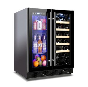 Großhandels-Unterbau-Doppelglastür-Wein- und Getränkekühler-Kühlschrank ZS-B120 für Getränkeaufbewahrung mit Griff aus Drahtgestell SS