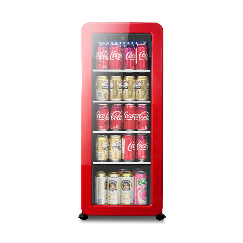 Refrigerador de bebidas Retro Josoo OEM 60L para bebidas ZS-A58Y almacenamiento de champán con ruedas giratorias