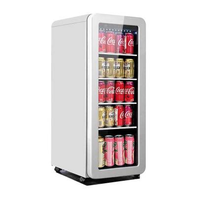 Oem Single Temperature White Full Glass Door Drinks Fridge Factory Display Wine ZS-A58Y With Pulleys