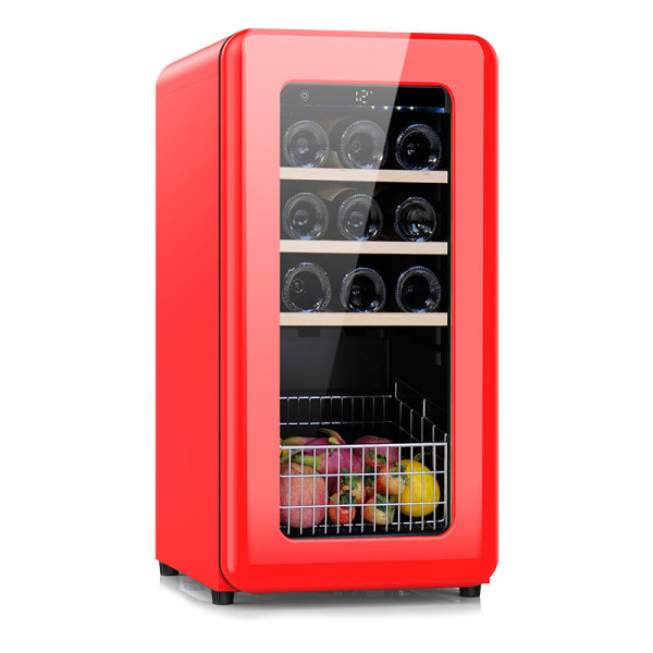 Refrigerador de vinho de cerveja pequena de alta venda para armários de vinho e licor ZS-A48 com porta de vidro e cesta SS