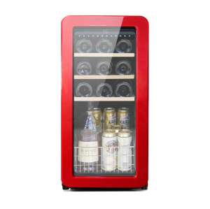 Refrigerador de vinho de cerveja pequena de alta venda para armários de vinho e licor ZS-A48 com porta de vidro e cesta SS