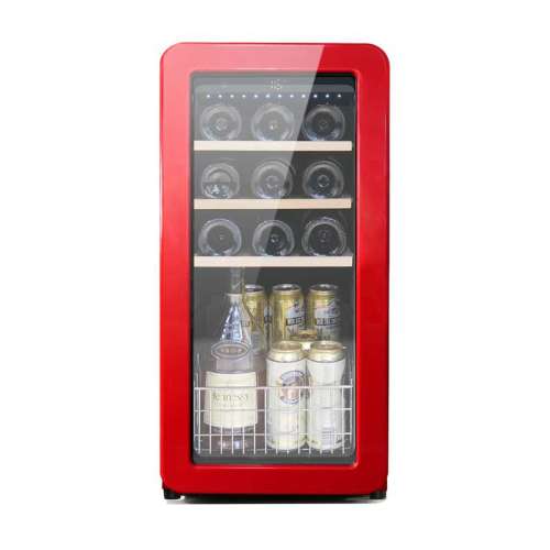 Commercial Mini Fridge Red ABS Retro Design with Fruit Basket for Ice Bars,Discounted bulk purchase