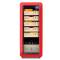 Humidor de cigarros electrónico rojo de arco circular independiente OEM ZS-A58X para almacenamiento de cigarros con marco de plástico de estante de madera de cedro