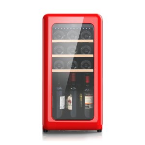 Josoo | 14'' Free Standing Retro Red Wine Cooler Chiller for Home or Bar DOE (ZS-A48)