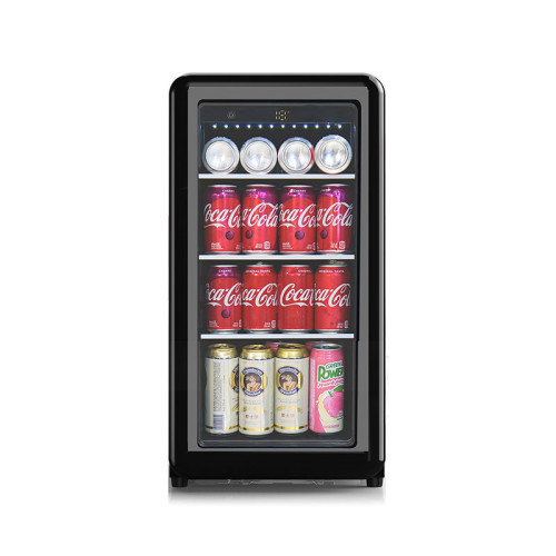 Wholesale 60 Cans Retro Residential Beverage Cooler ZS-A48Y For Coca Cola Drink Storage with Glass Shelf Compressor Cooling