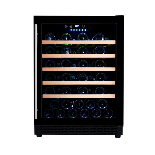 Wholesale Single Zone Beverage And Wine Combo Fridge ZS-A145 Cooler for Wine Storage with Beech Wood Rack and Full Glass Door