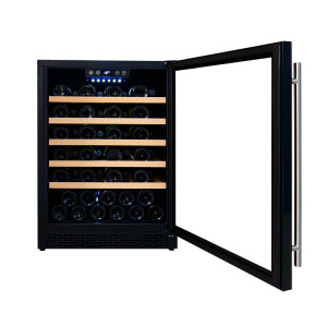 Wholesale Single Zone Beverage And Wine Combo Fridge ZS-A145 Cooler for Wine Storage with Beech Wood Rack and Full Glass Door