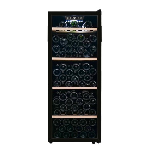 Singapore Hot Selling Freestanding Tall Wine Cooler Cabinet With 105 Bottles With Beech Wood Shelf and Plastic Frame Door ZS-A200