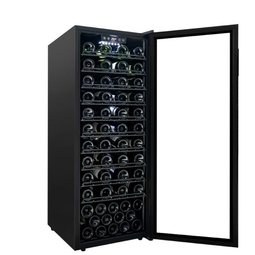 OEM 84 Bottles Free Standing Wine Cooler Refrigerator ZS-A200 For Wine Storage With Wire Shelf And Plastic Frame Door