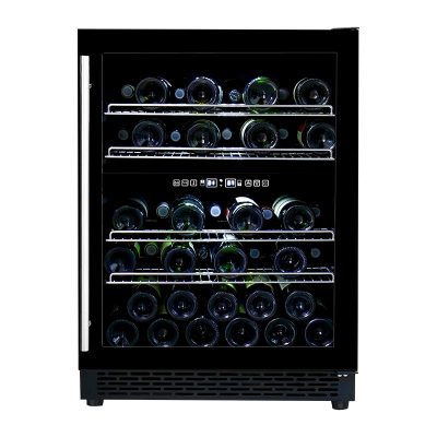 Wine Cooler Factory 820mm Height Black Dual Zone Wine Fridge for Storage Bordeaux with 4 Wire Rack ZS-B145