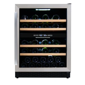 Lieferant 49 Flaschen Weinkühlschrank Zweizonen freistehend ZS-B145 für die Weinlagerung mit Buchenholzregal und SS-Tür