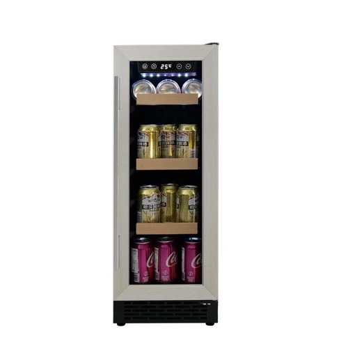 Lote de 53 latas de 820 mm de altura Refrigerador de bebidas de vidrio transparente Construido en ZS-A60Y para almacenamiento de bebidas con estante de alambre Puerta SS