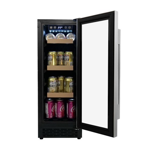 Lote de 53 latas de 820 mm de altura Refrigerador de bebidas de vidrio transparente Construido en ZS-A60Y para almacenamiento de bebidas con estante de alambre Puerta SS