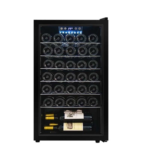 Customized 33 Bottles Free Standing Luxury Wine Fridge ZS-A86 for Wine Storage with Chrome Shelf and Reversible Glass Door
