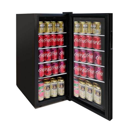 Josoo | 15'' 92 Can 2 In 1 Wine And Beverage Cooler Refrigerator Mini Fridge for Soda Beer Euro Cave