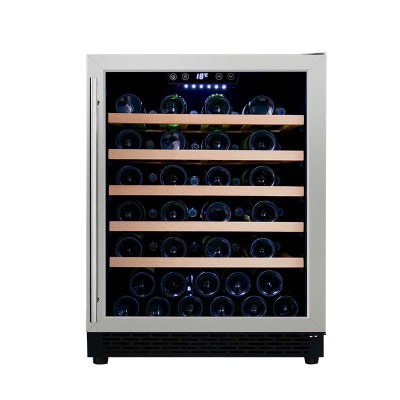 Wholesale Single Zone 24 Inch Wine Fridge Undercounter ZS-A145 for Wine Storage Cooler with Beech Wood Rack and SS Door