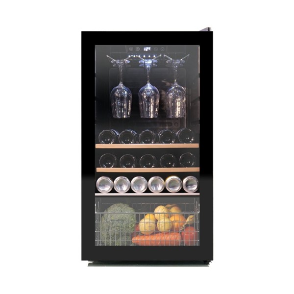 Venta al por mayor, gabinetes de vino a medida, combinación independiente de bebidas, enfriador de vino integrado con estante colgante para tazas, ZS-A86