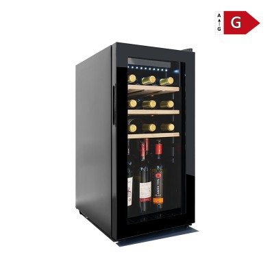 Josoo | 13.6" 15 Bottles Black Glass Wine Cellar for White Champagne (ZS-A45)