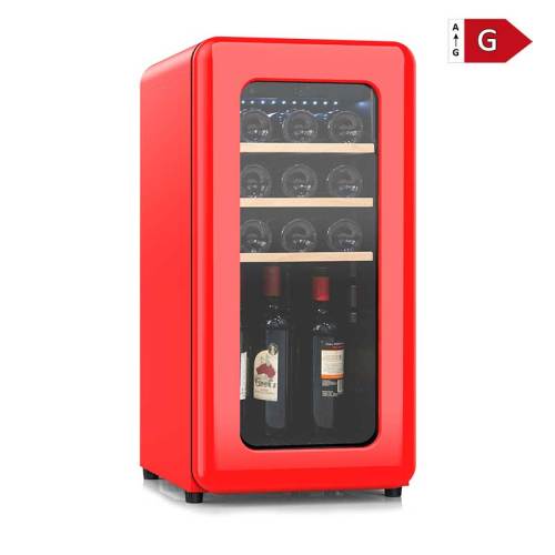 Josoo | 14'' Free Standing Retro Red Wine Cooler Chiller for Home or Bar DOE (ZS-A48)