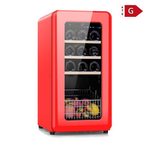 Commercial Mini Fridge Red ABS Retro Design with Fruit Basket for Ice Bars,Discounted bulk purchase