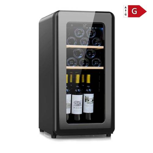 Josoo | 45L 14'' Free Standing Wine Fridge Black Retro Winecooler (ZS-A48)