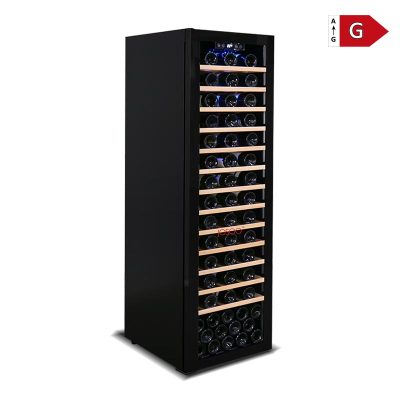 Josoo | 105 bottles Single Black Wine Cooler Compressor Fan Cooling Free Standing H1546mm (ZS-A252)