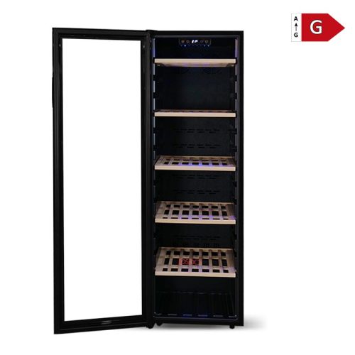 Josoo | 133 Bottles Single Tall Wine Cooler Unit with Recessed Handle Wide 19.3