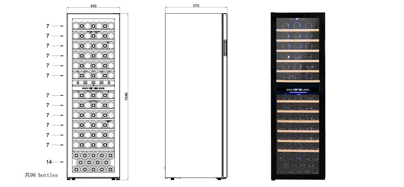 dual temp wine fridge