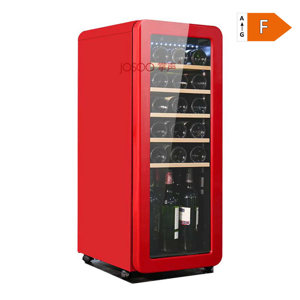 Wholesale Low Noise 37dB Small Wine Cooler 60L Red Retro Compressor
