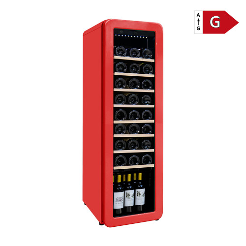 Wholesale 90L 30 Bottles Single Zone Vintage Red Wine Fridge Cooler for Home or Bar Fan Cooling