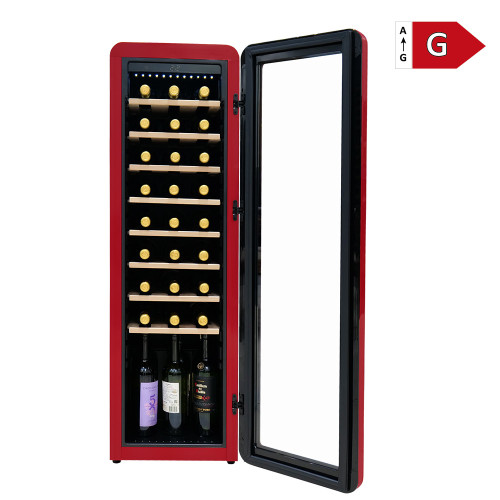 Wholesale 90L 30 Bottles Single Zone Vintage Red Wine Fridge Cooler for Home or Bar Fan Cooling