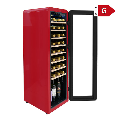 Wholesale 90L 30 Bottles Single Zone Vintage Red Wine Fridge Cooler for Home or Bar Fan Cooling