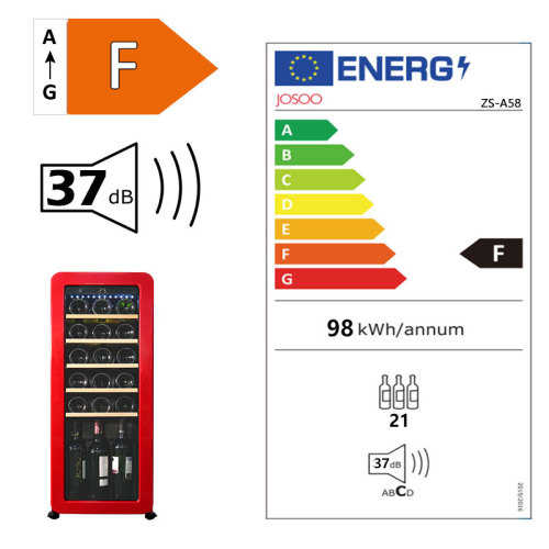 Wholesale Low Noise 37dB Small Wine Cooler 60L Red Retro Compressor Wine Refrigerator