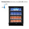 Josoo Single Zone Outdoor Wine Cooler And Bar Beer Fridge Under Counter Refrigerators For Store Ale With Glass Rack And Glass Door