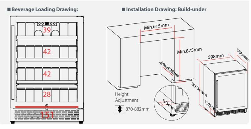 105 Wine and beer Refrigerator