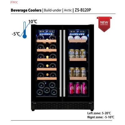 Customised Wholesale 3 Tier Full Glass Door Double Door Beer Refrigerator, -5 Degree Celsius for Ice Cream and Beverage Storage
