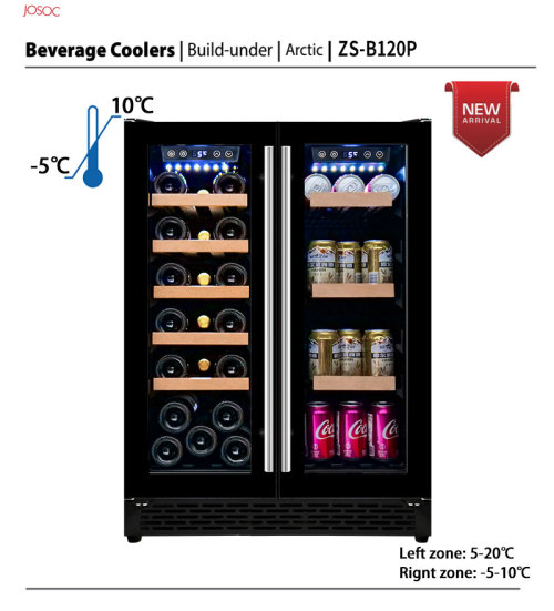 Customised Wholesale 3 Tier Full Glass Door Double Door Beer Refrigerator, -5 Degree Celsius for Ice Cream and Beverage Storage