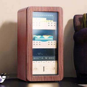 Josoo Custom Cigar Coolers Retro Woodgrain Style Cigar Humidor Gabinete Geladeira 2 Gavetas