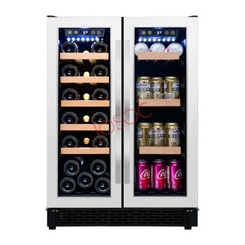 Wholesale Dual Door Wine and Beer Fridge French Door, Electric Beer Cooler -5 Degrees to Store Drinks