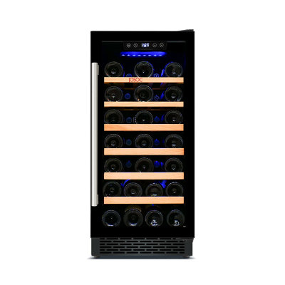 Storage of 33 Bottles Single Zone Under Counter Wine Refrigerator ZS-A88 with Beech Rack Full Glass Door Used for Kitchen Cabinet Wine Rack