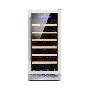 Buy 33 Bottles Single Zone Built-In Upgrade Wine Cooler Refrigerators ZS-A88 for Wine with Wooden Rack and SS Door and Handle