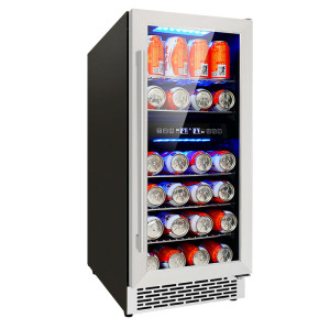 Wholesale 15 Inch Wine Refrigerators Under Cabinet for Storage 31 Bottles with Beech Wood Rack Full Glass Door ZS-B88