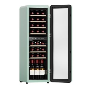 Wholesale Dual Zone 30 Bottle 86L Freestanding Vintage Wine Cooler with 7Beech Wood for Homeuse