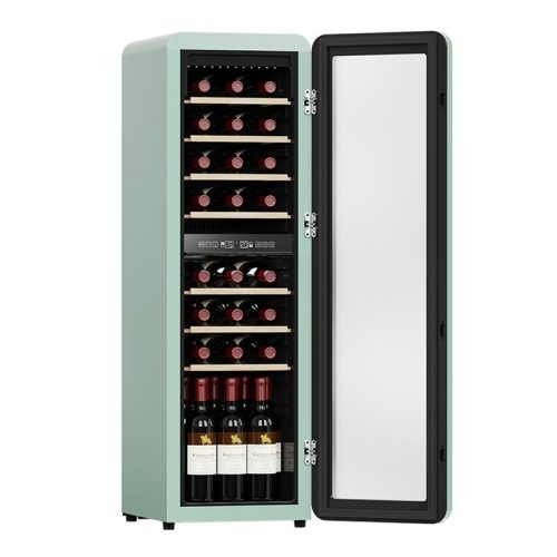 Wholesale Dual Zone 30 Bottle 86L Freestanding Vintage Wine Cooler with 7Beech Wood for Homeuse