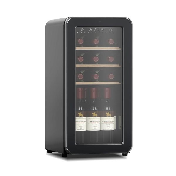 45L Wine Cooler Single Zone Retro Black Ideal Use for Ice Bars - Custom Refrigerator for Business