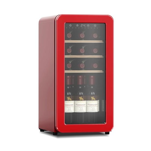 Commercial Mini Fridge Red ABS Retro Design with Fruit Basket for Ice Bars,Discounted bulk purchase