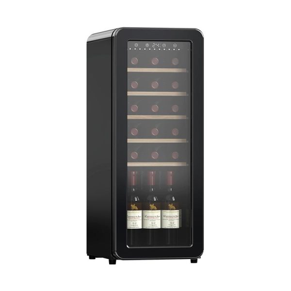 JOSOO Customize Free Standing Compressor 24 Bottles Wine Storage Black Retro Wine Cooler