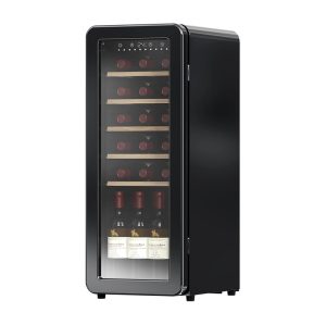 JOSOO Customize Free Standing Compressor 24 Bottles Wine Storage Black Retro Wine Cooler